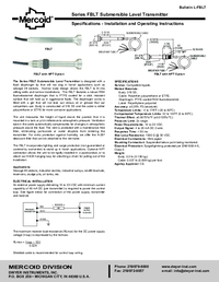 Thumbnail of document Manual - FBLT Flush Tip Submersible Level Transmitter